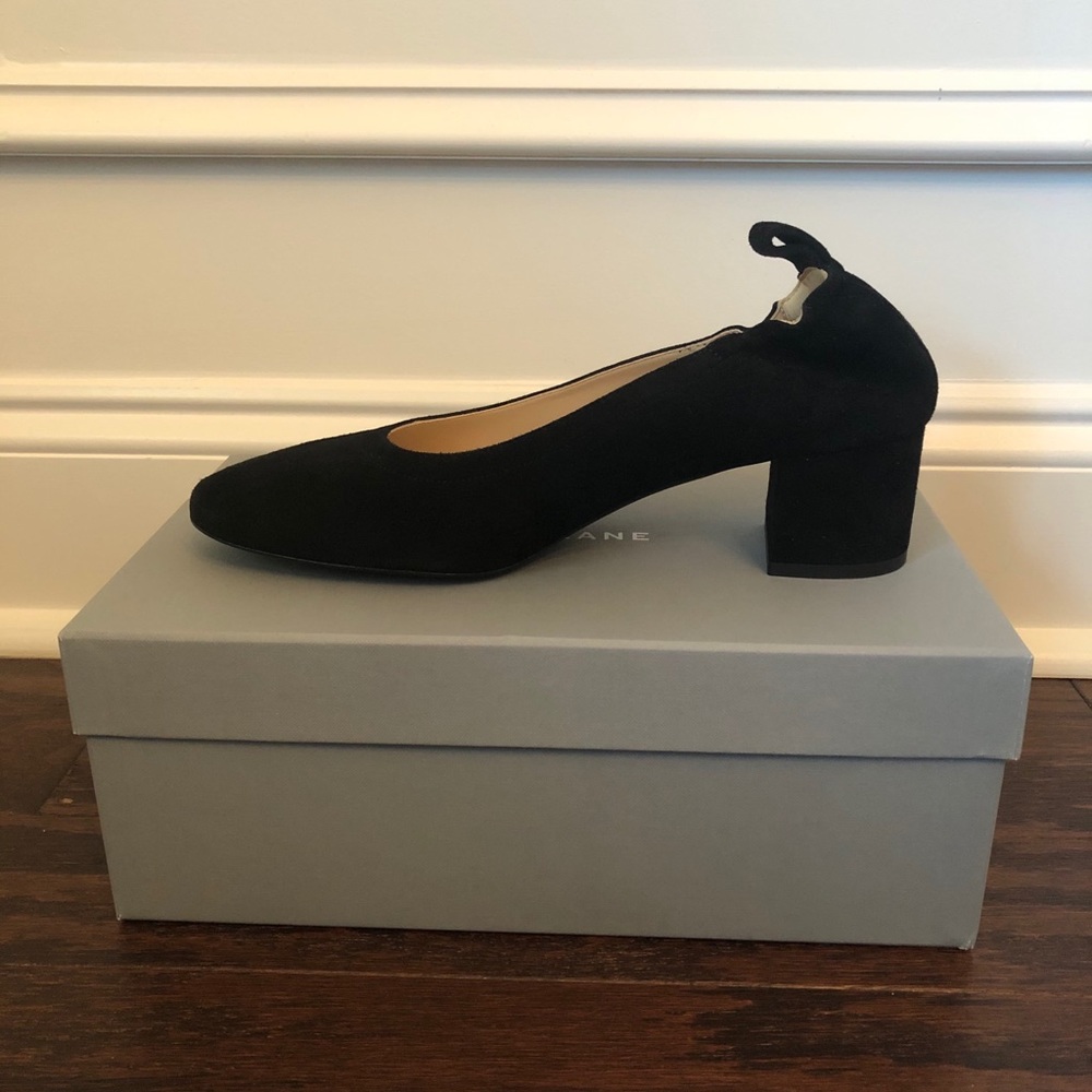Everlane Black Suede Block Heel Pump